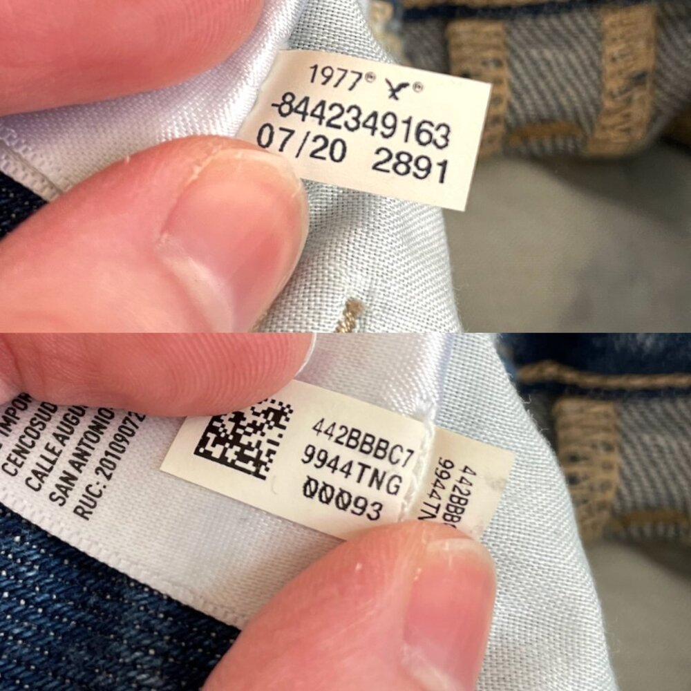 AMERICAN EAGLE AE Stretch Ripped Mom Jean Acid Wash High Waisted Cropped 0 LONG - Picture 12 of 16